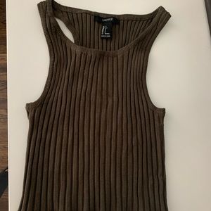 Forever 21 Olive Green Crop Tank Small
